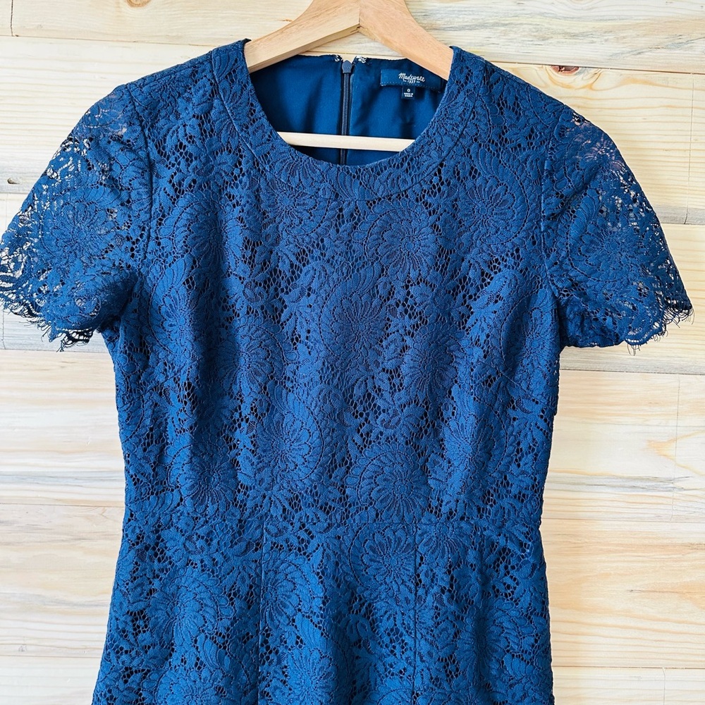 Madewell Navy Lace Mini Dress